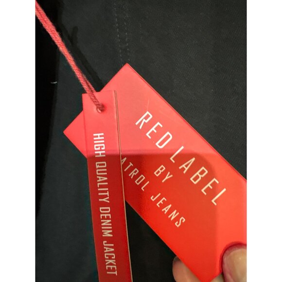 Red Label Patrol Jeans Black Distressed Denim Jacket S High-Quality Button-Up St - Picture 5 of 7